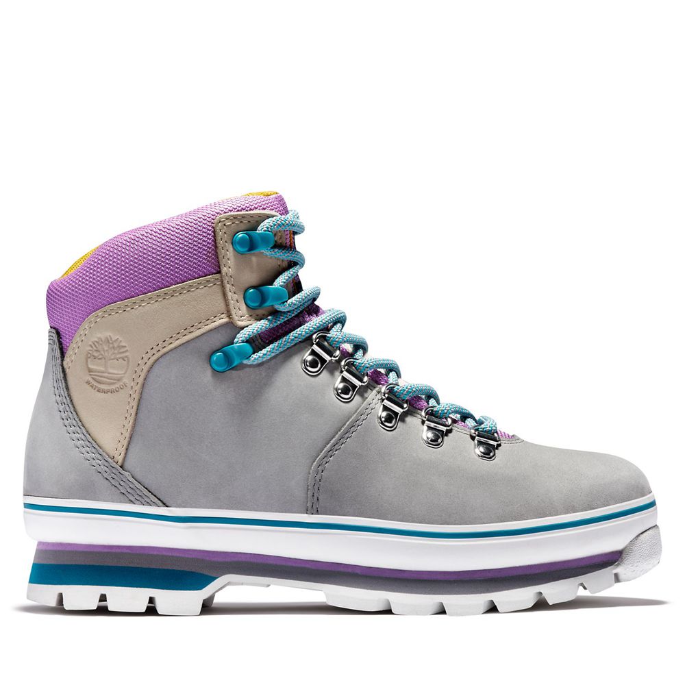 Zapatillas Timberland Argentina Mujer - Euro Hiker Mixed-Media Waterproof Boots - Gris - QSAMUC-014